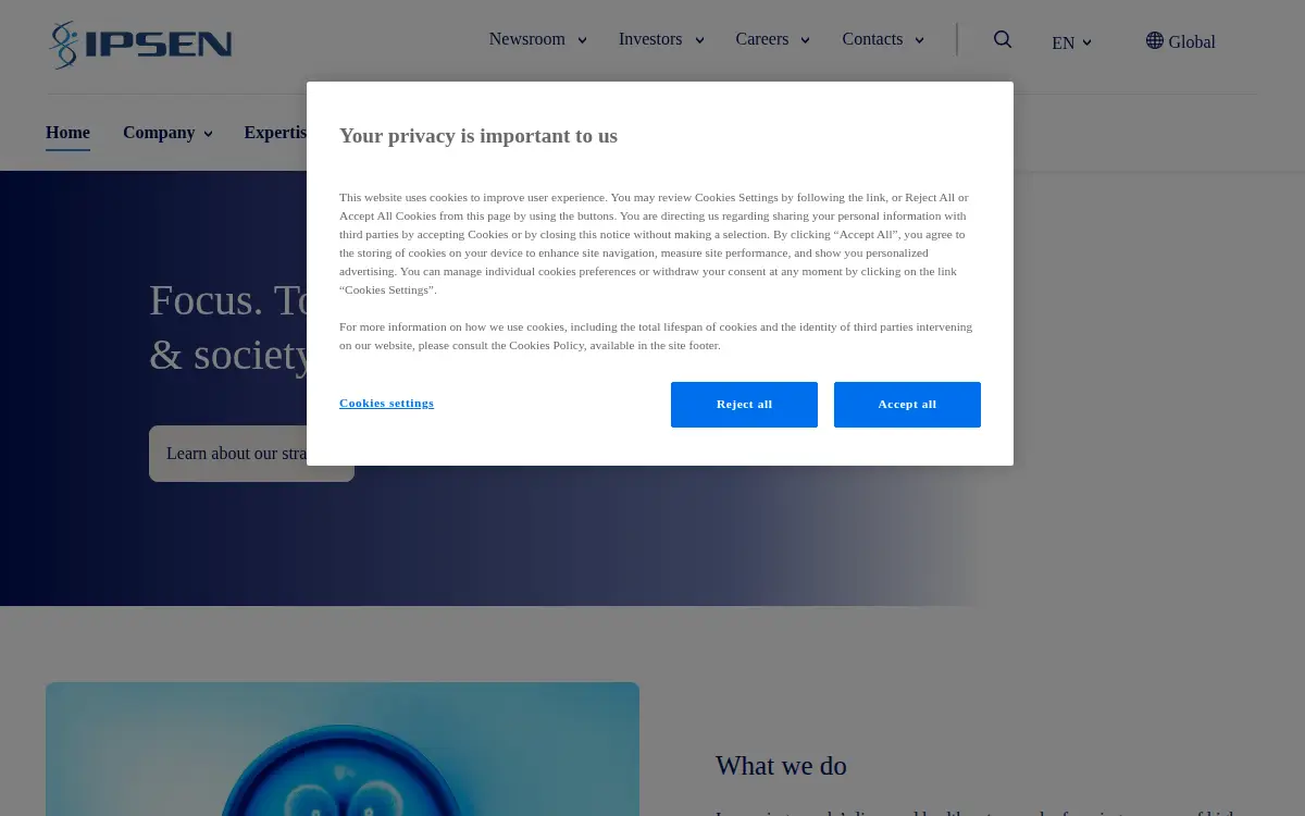 Homepage of Albireo Pharma, INC.