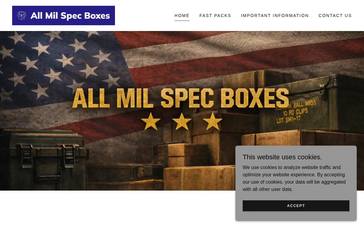 Homepage of All Mill Spec Boxes LLC