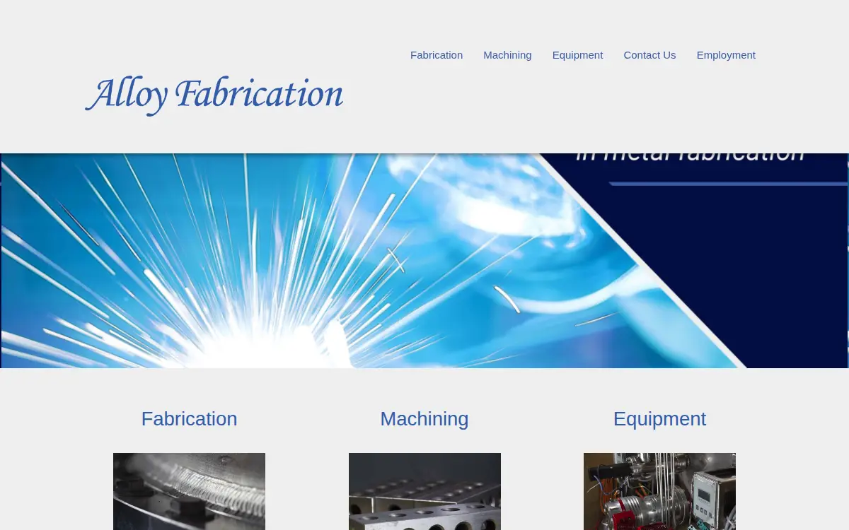 Homepage of Alloy Fabrication, INC.