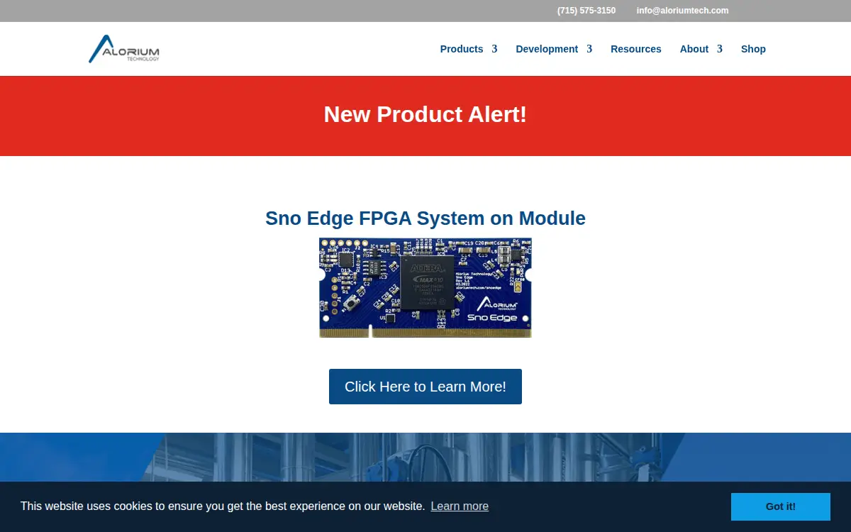Homepage of Alorium Technology LLC