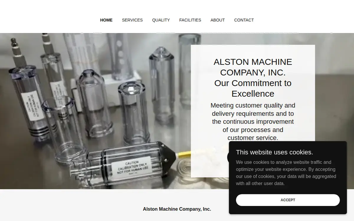 Homepage of Alston Machine Co., INC.