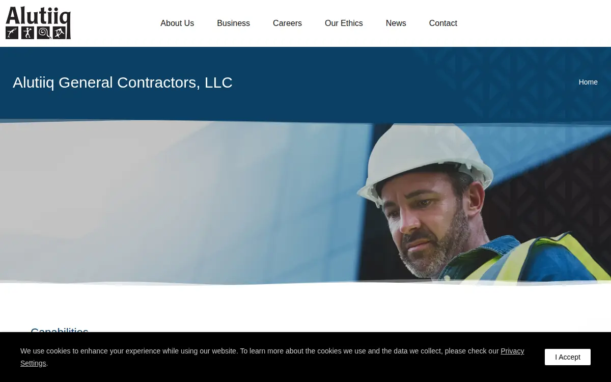 Homepage of Alutiiq General Contractors LLC