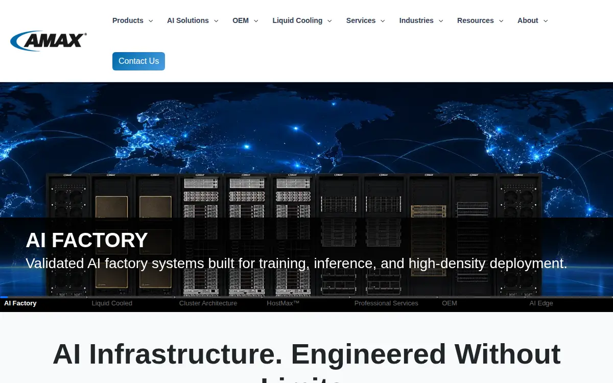 Homepage of Amax Engineering Corporation