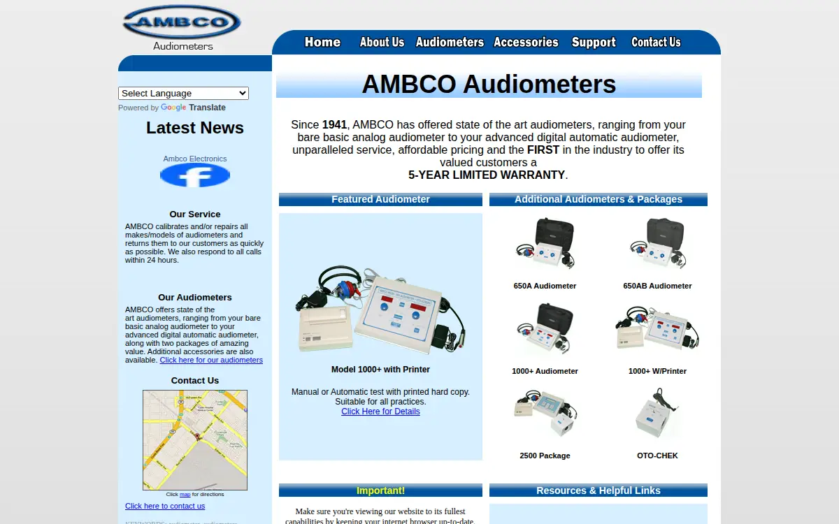 Homepage of Ambco Electronics