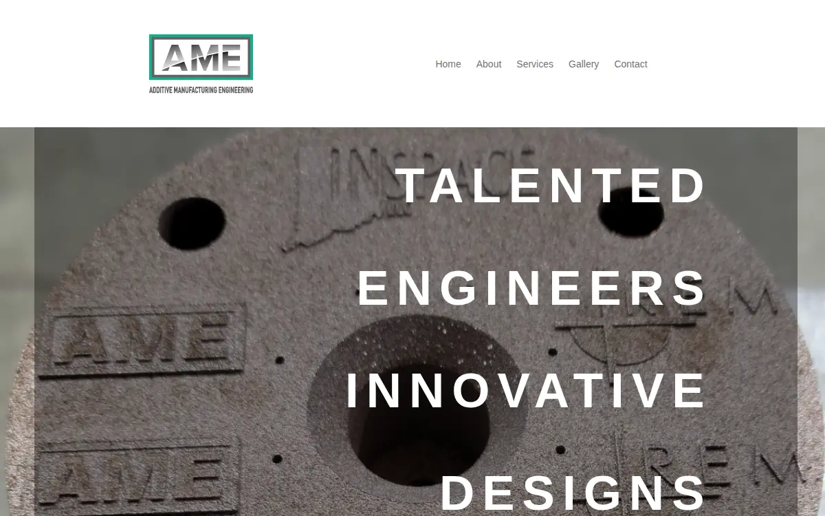 Homepage of Additive Manufacturing & Engineering, INC.
