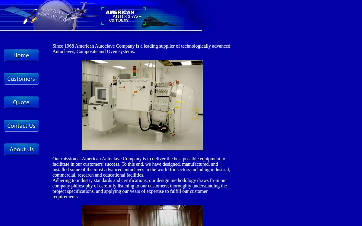 Homepage of American Autoclave Co., INC.