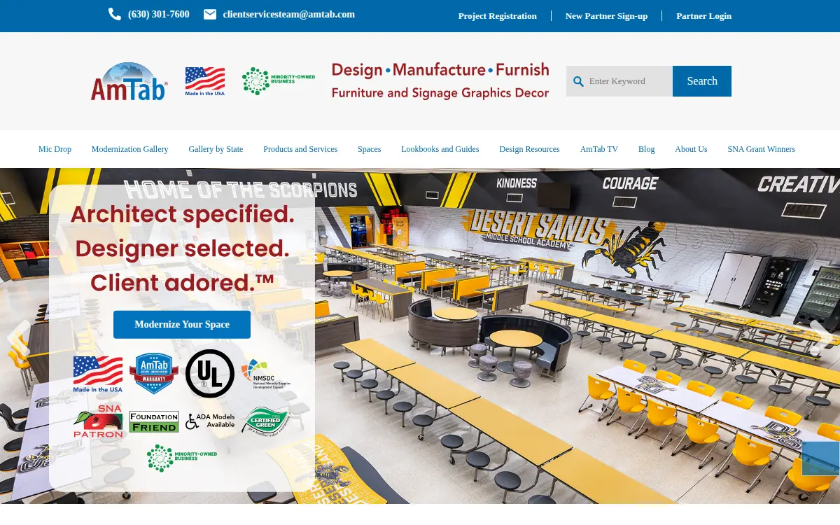 Homepage of Amtab Manufacturing Corporation