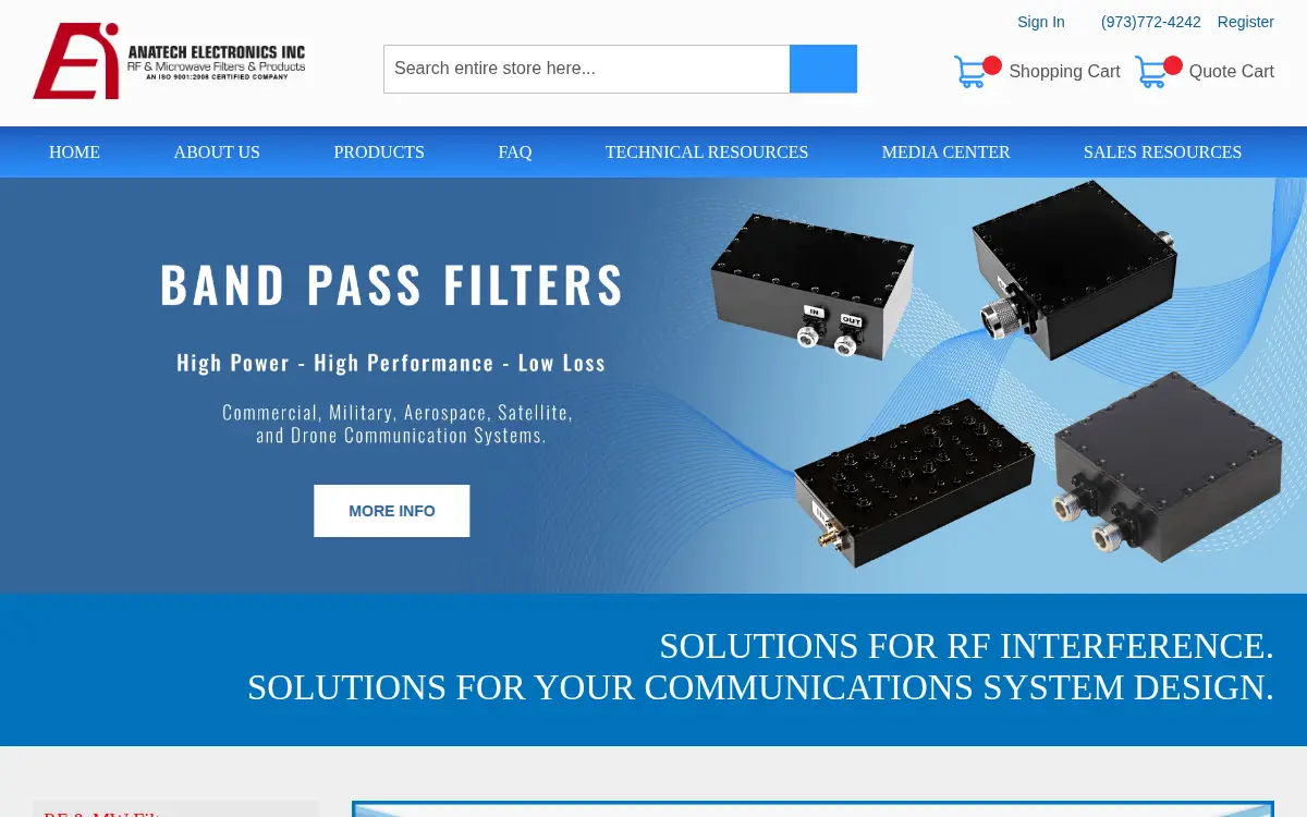 Homepage of Anatech Electronics INC