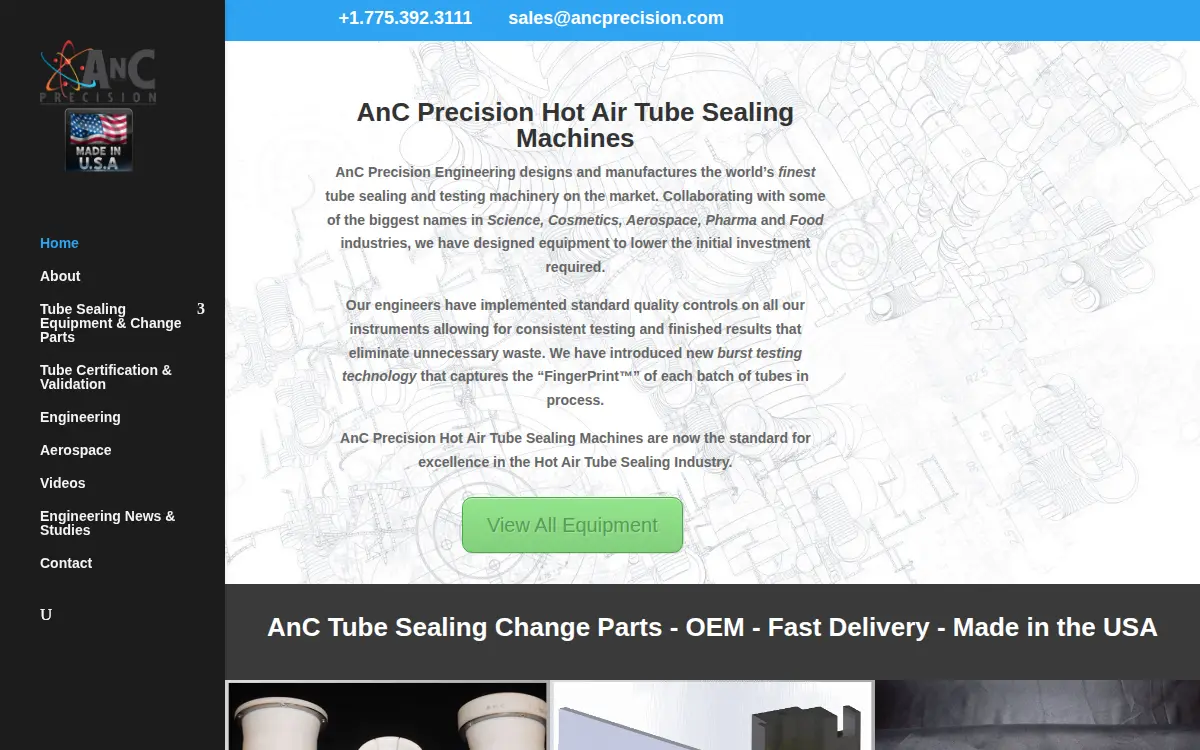 Homepage of Anc Precision Machining, INC