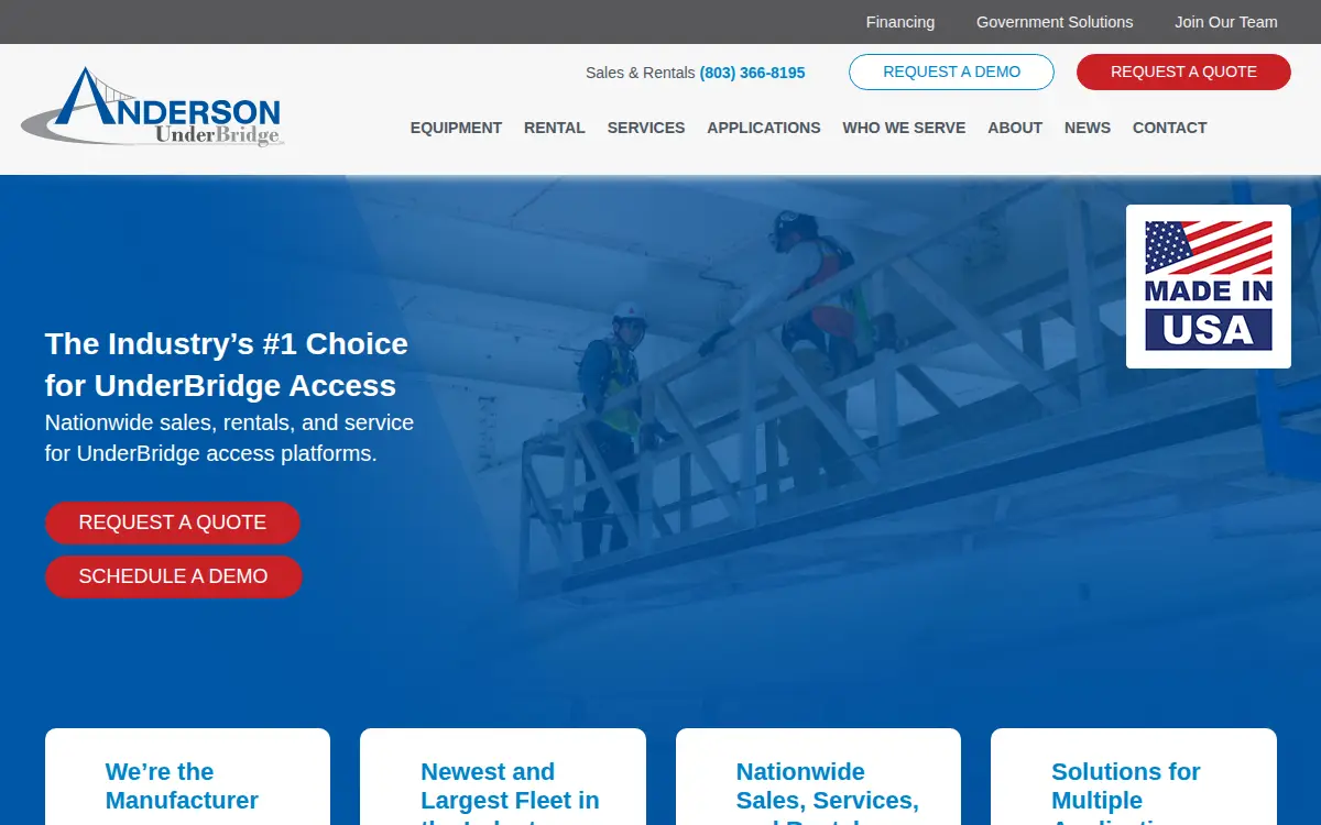 Homepage of Anderson Hydra Platforms, LLC