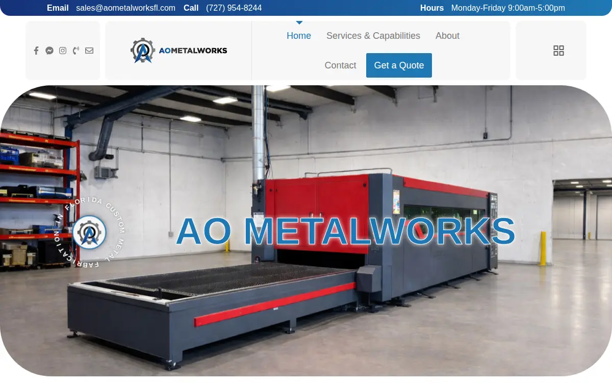 Homepage of Ao Metalworks LLC
