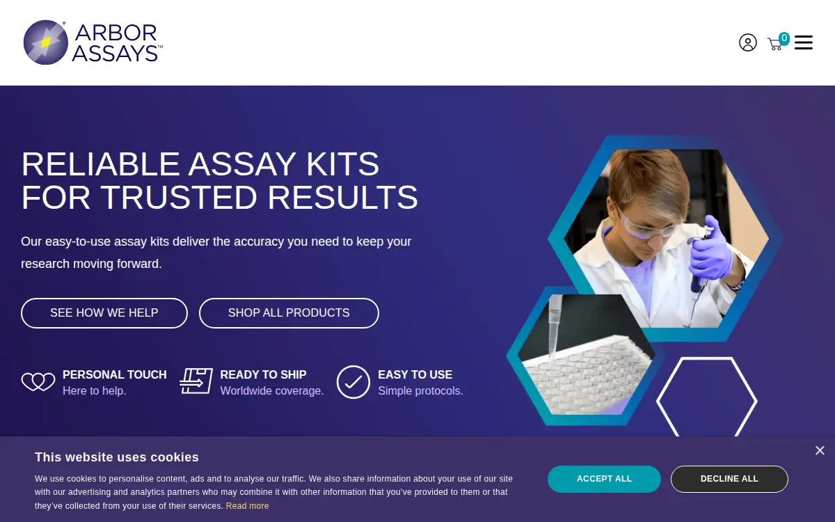 Homepage of Arbor Assays INC