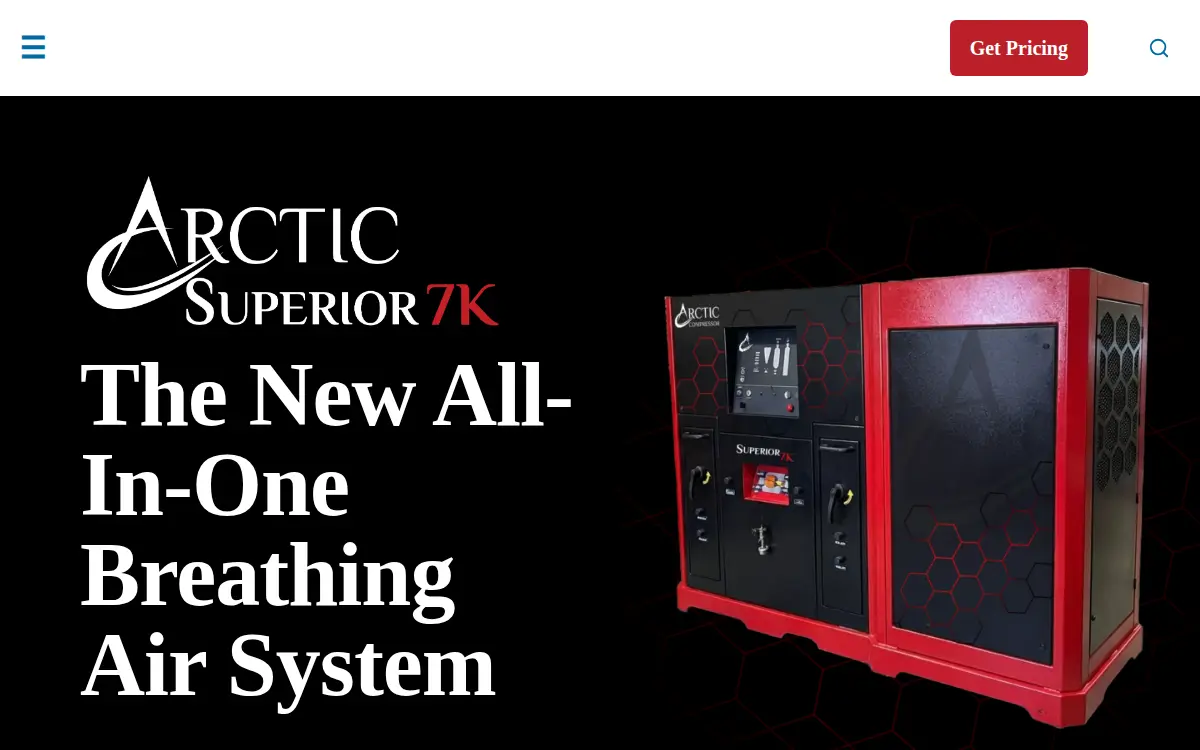 Homepage of Arctic Compressor, LLC