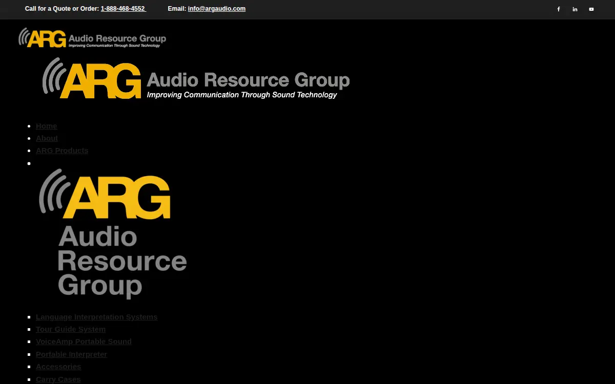 Homepage of Audio Resource Group, INC.
