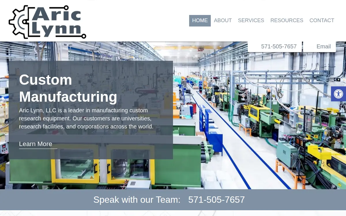 Homepage of Aric Lynn LLC