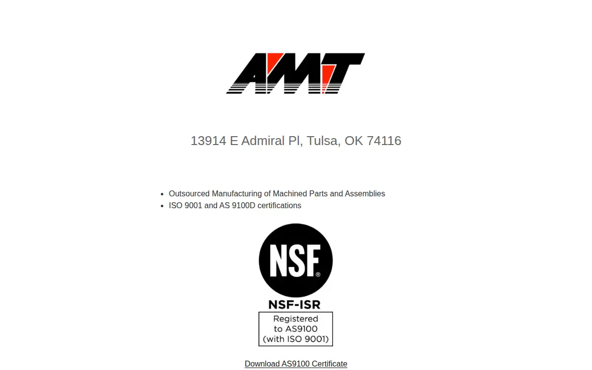 Homepage of Arlington Precision Components, LLC