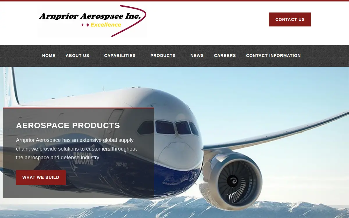 Homepage of Arnprior Aerospace Portland, INC