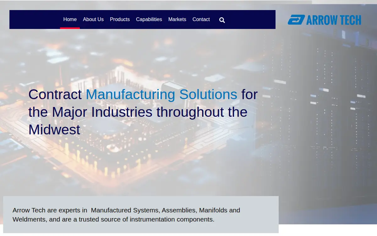 Homepage of Arrow Tech, L.l.c
