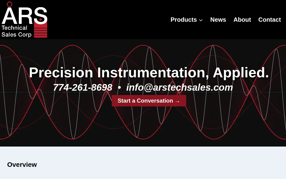 Homepage of Ars Technical Sales CORP