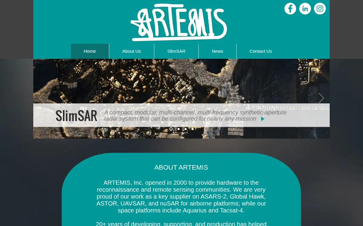 Homepage of Artemis, INC.