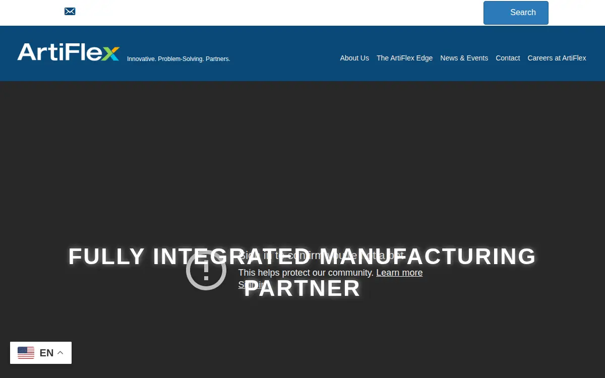 Homepage of Artiflex Manufacturing, INC