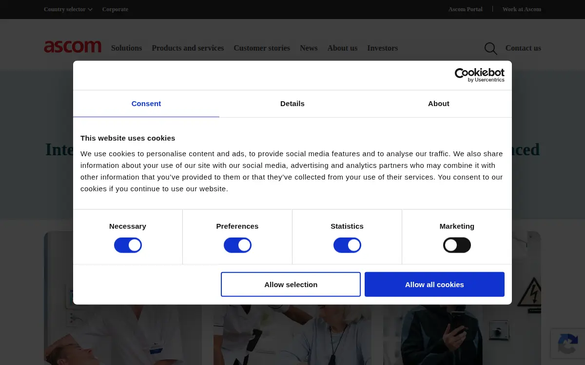 Homepage of Ascom (us) INC.