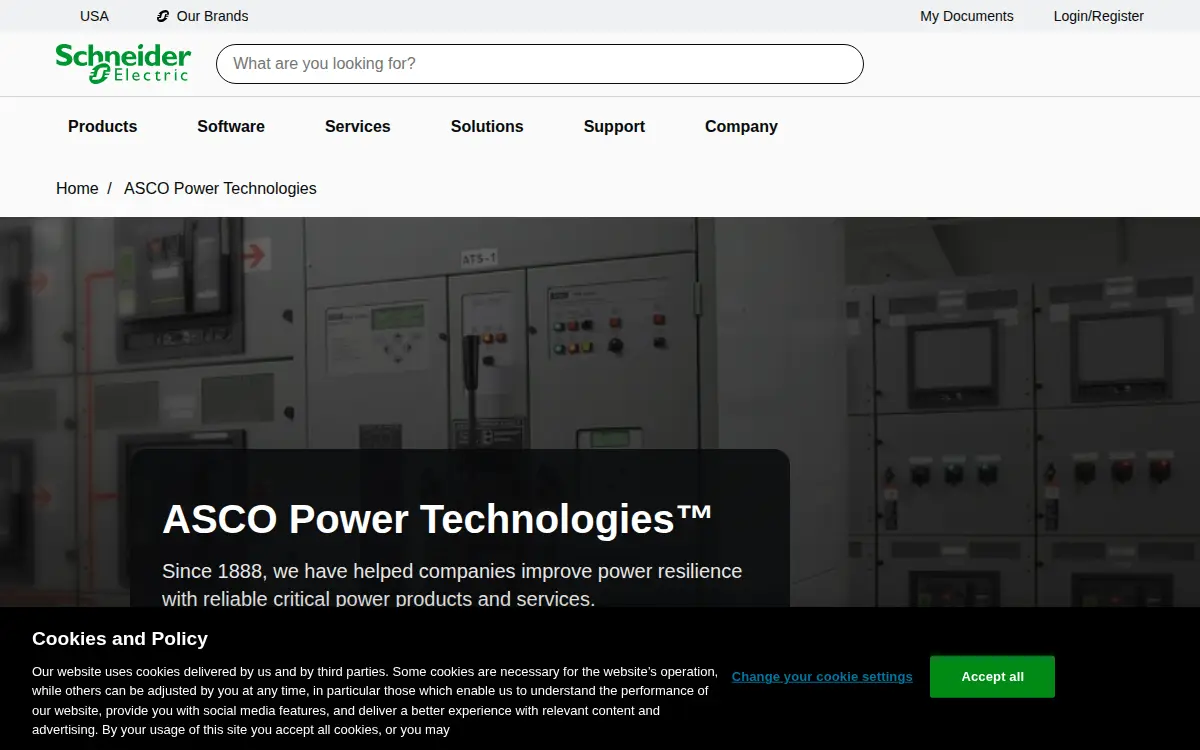 Homepage of Asco Power Technologies, L..p.