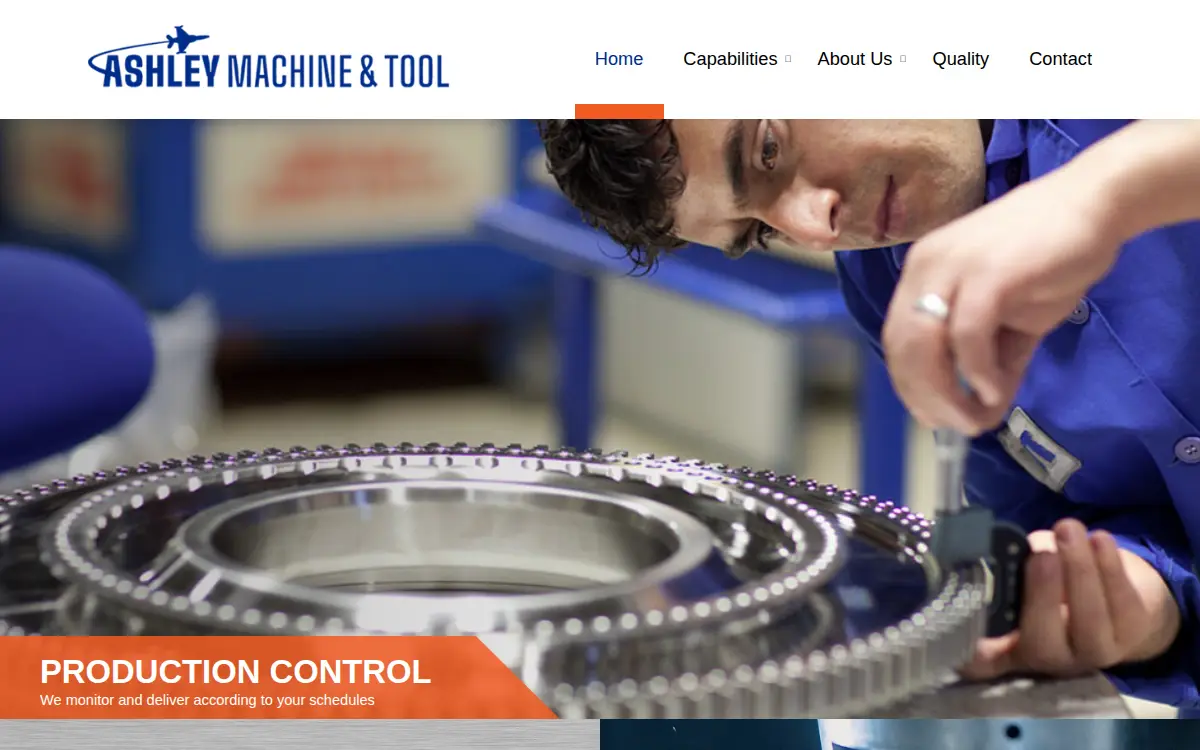 Homepage of Ashley Machine & Tool CO