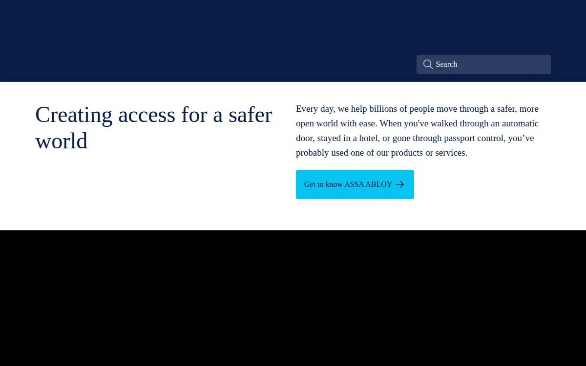 Homepage of Assa Abloy INC