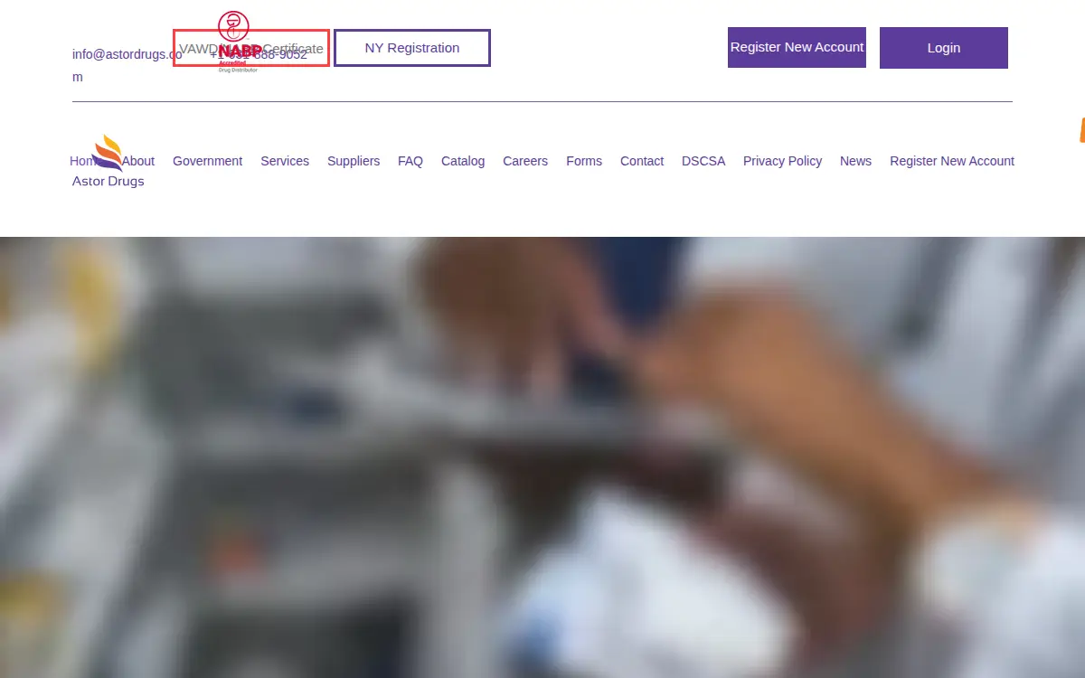 Homepage of Astor Pharmaceuticals LLC