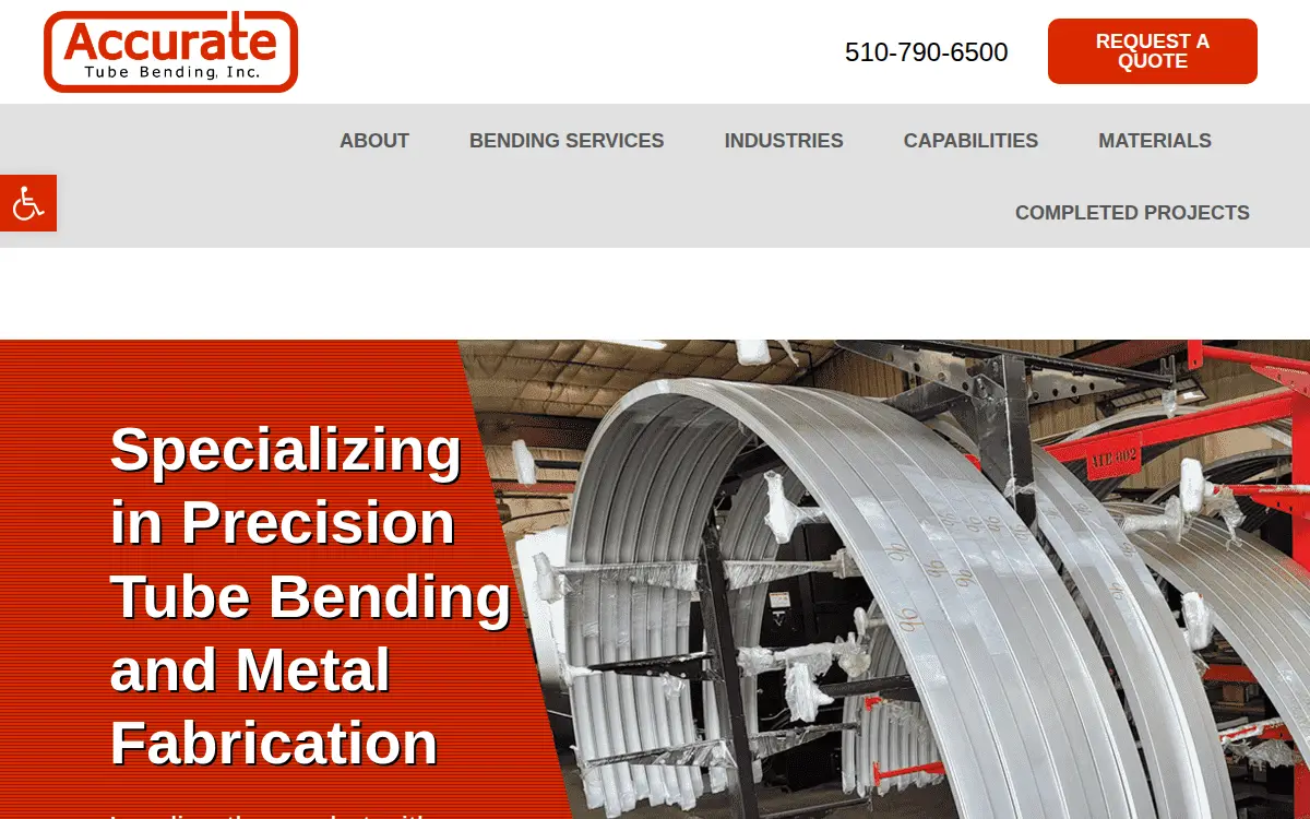 Homepage of Accurate Tube Bending, INC.