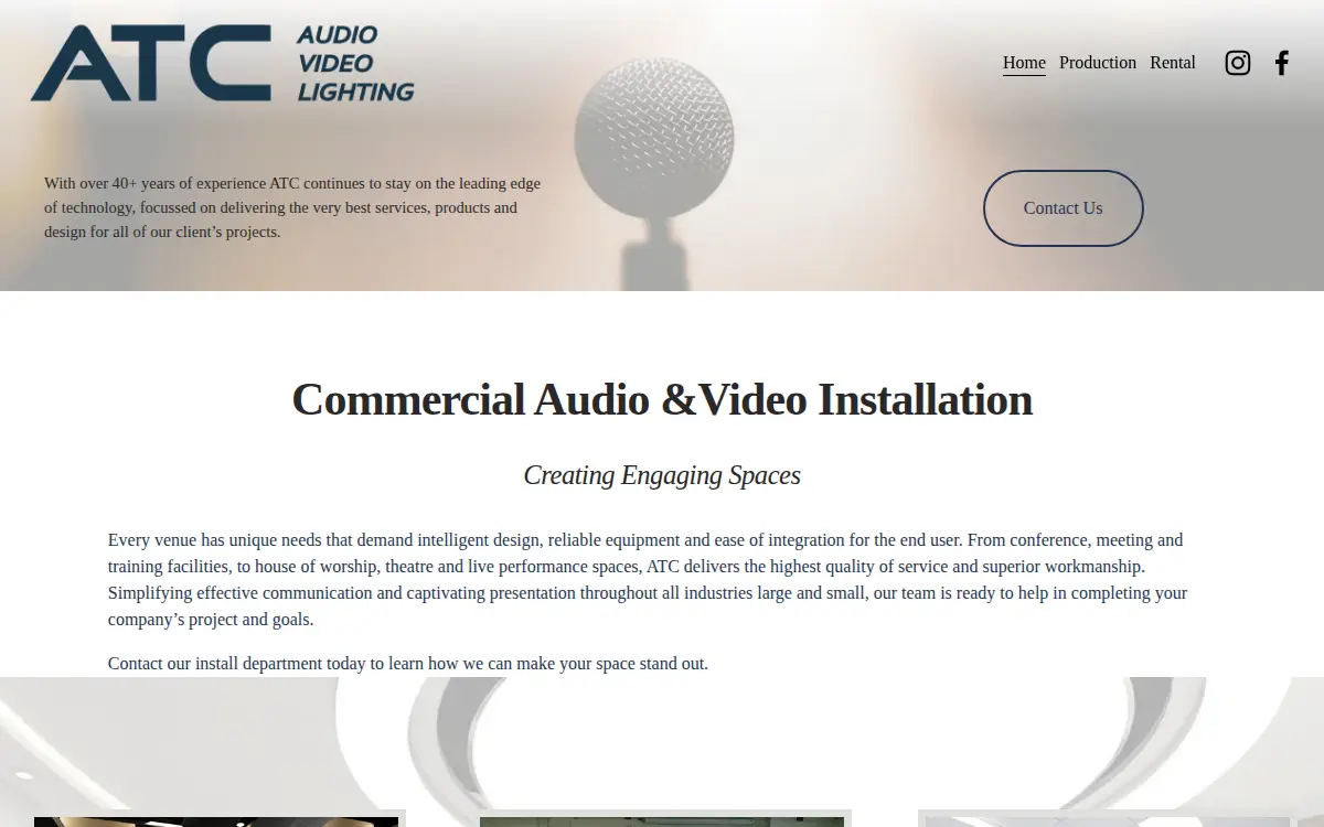 Homepage of Atc Audio, INC.