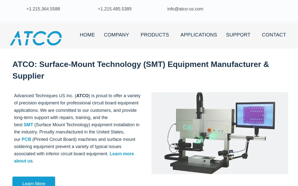 Homepage of Advanced Techniques US INC