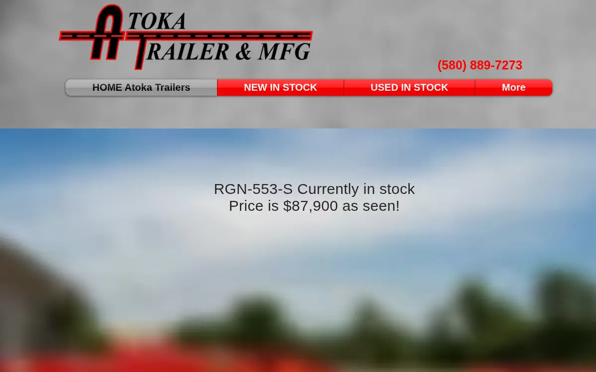 Homepage of Atoka Trailer and Manufacturing, L.l.c