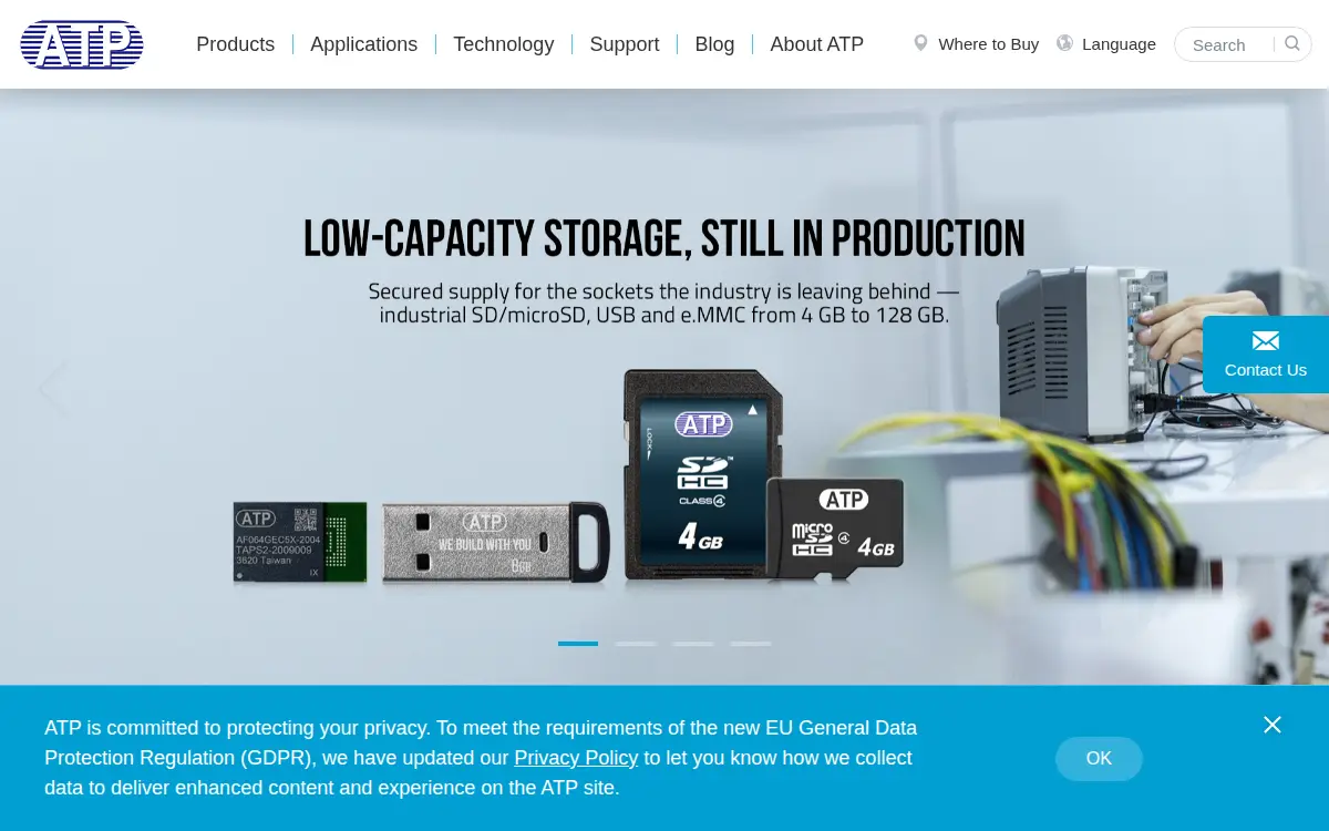 Homepage of Atp Electronics, INC