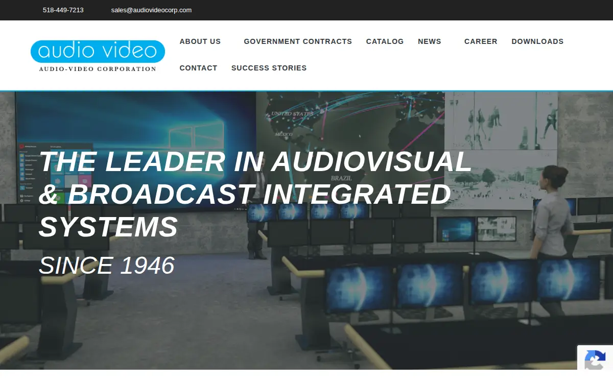 Homepage of Audio-video Corporation.