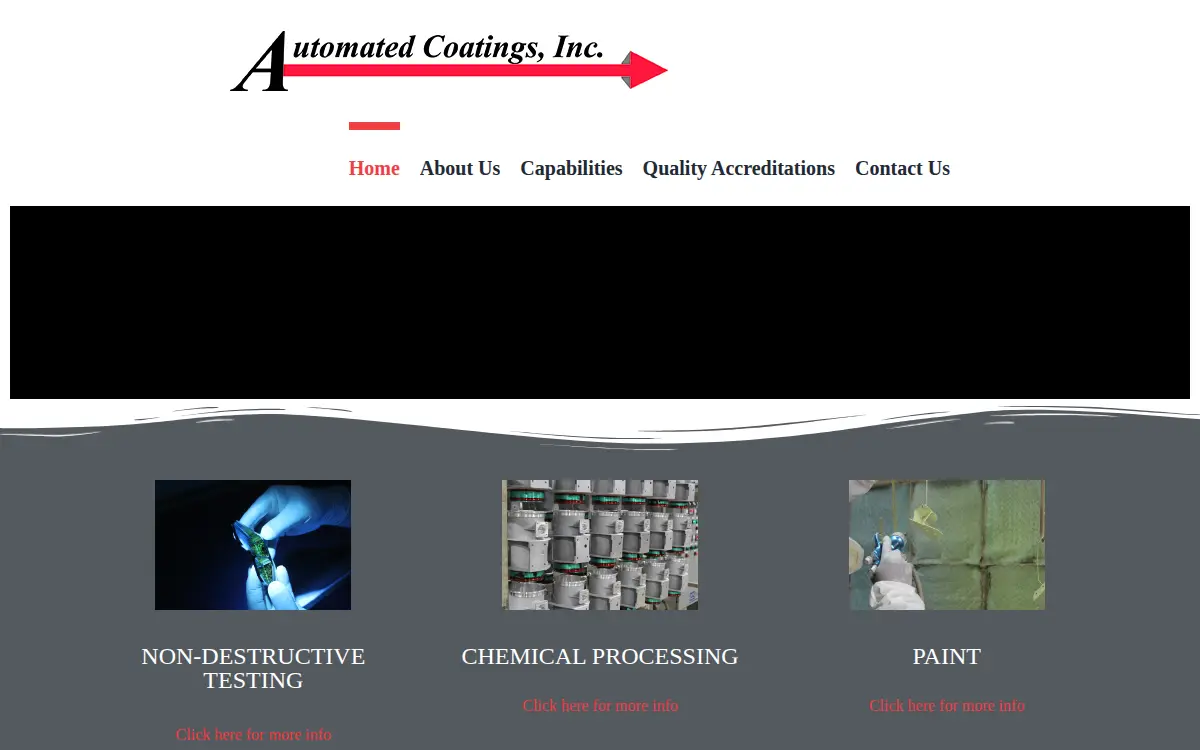 Homepage of Automated Coatings, INC.