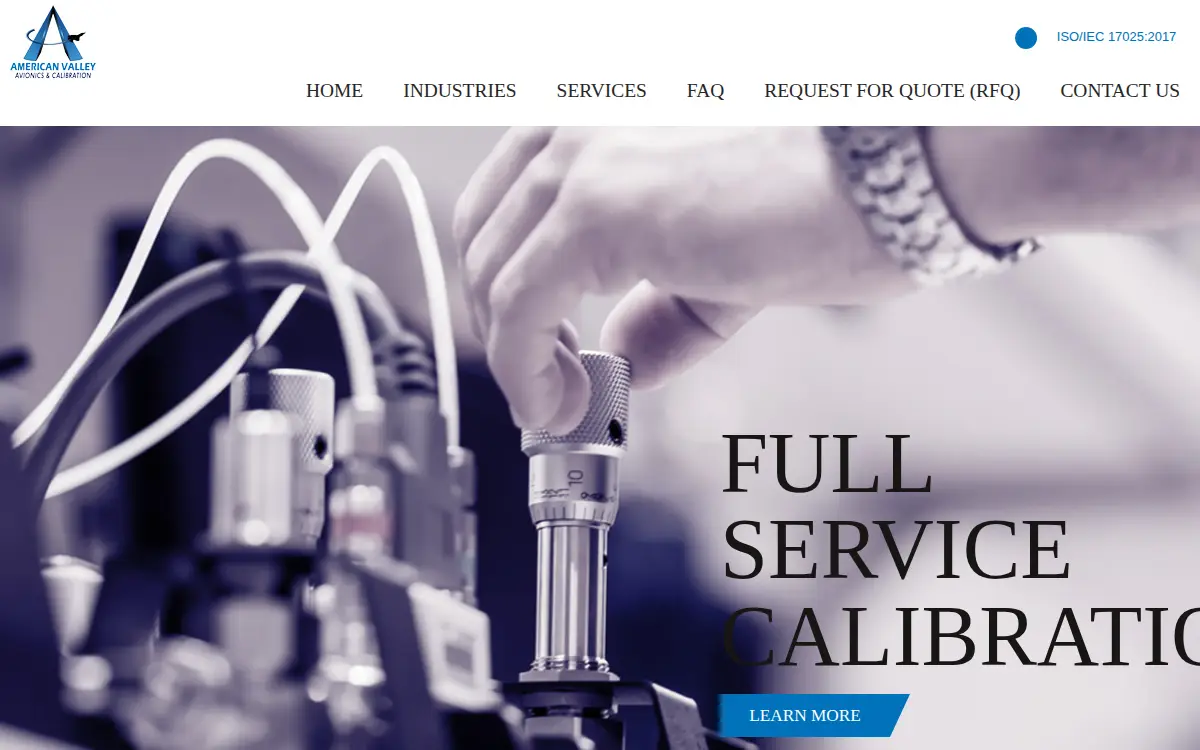 Homepage of American Valley Avionics & Calibration LLC