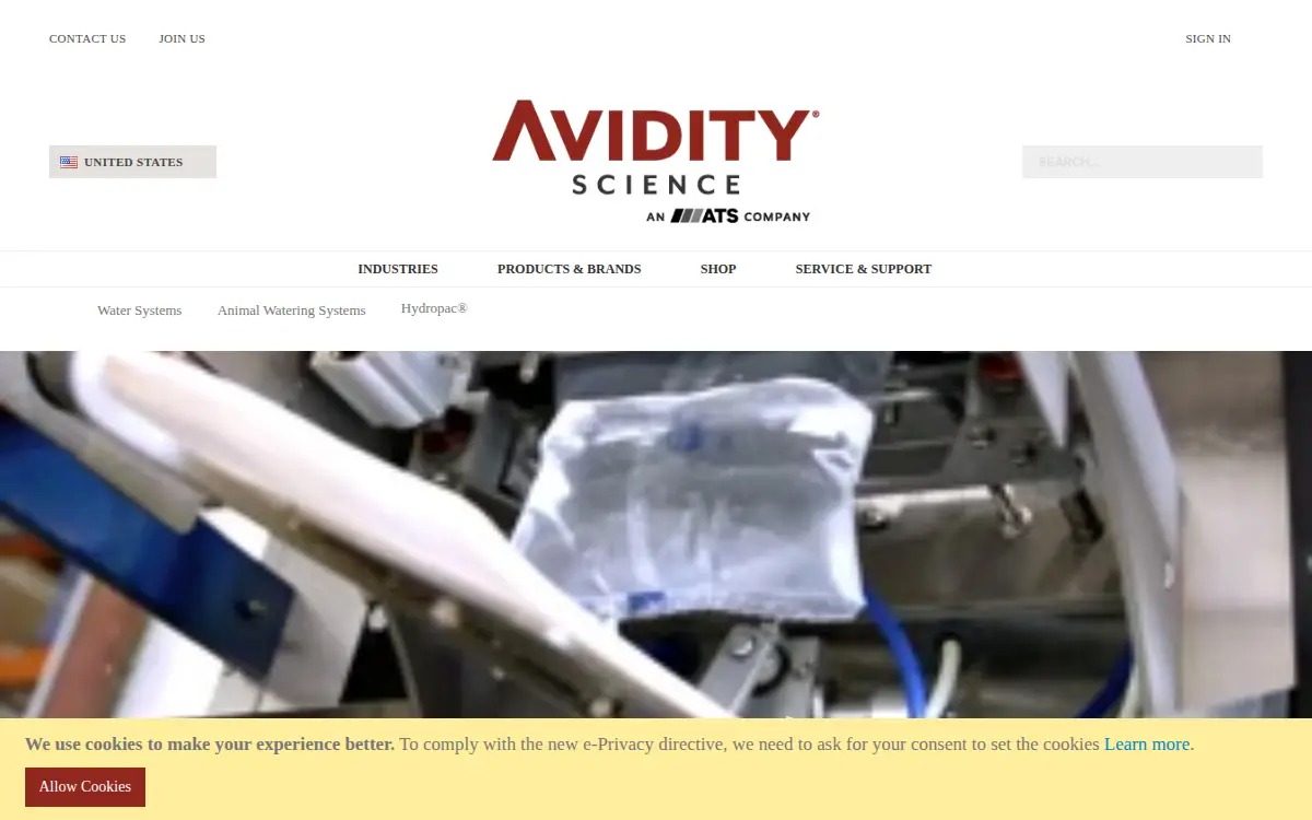 Homepage of Hydropac, LLC