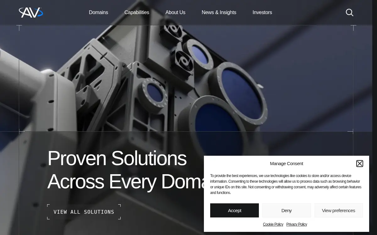 Homepage of Aerovironment, INC