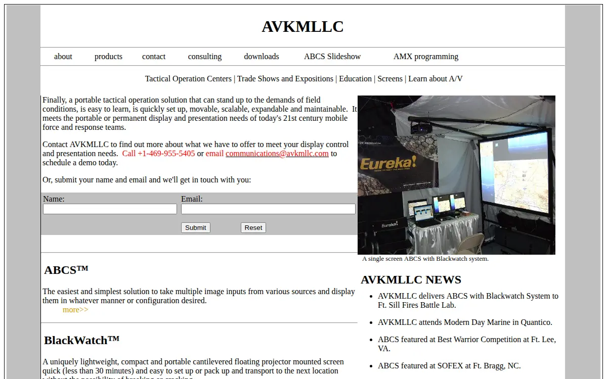 Homepage of Avkm, LLC