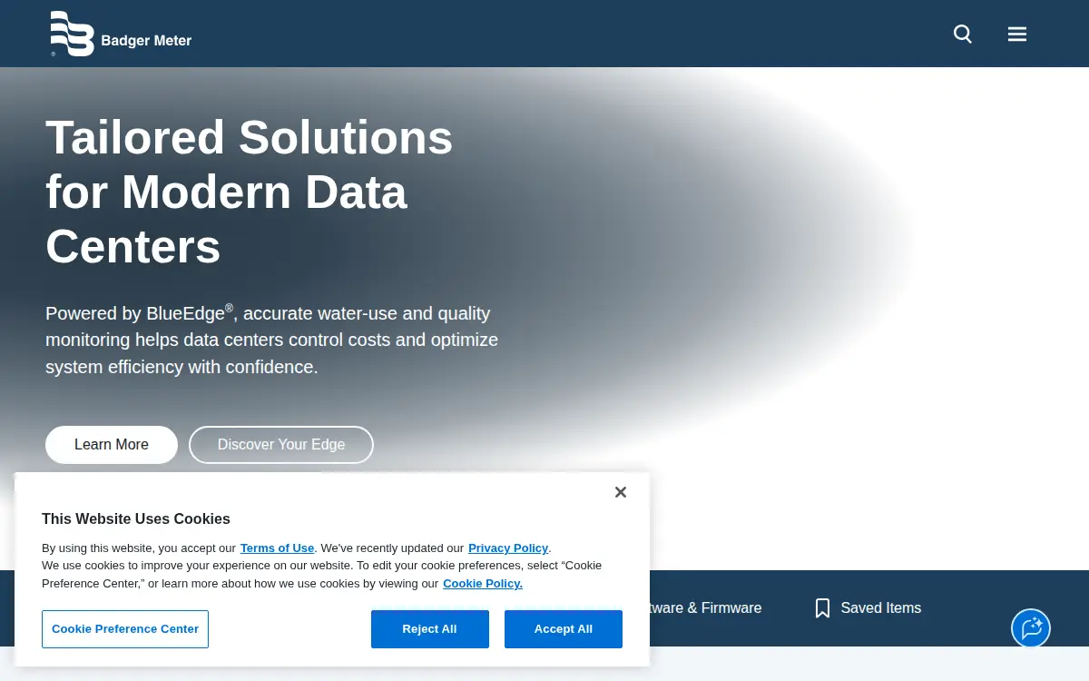 Homepage of Badger Meter INC