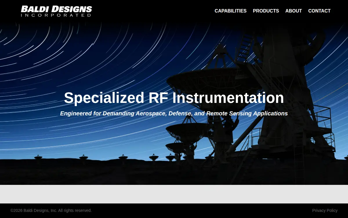 Homepage of Baldi Designs, INC.