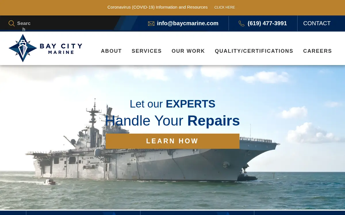 Homepage of Bay City Marine, INC
