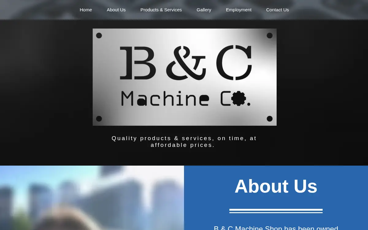 Homepage of B & C Machine CO INC