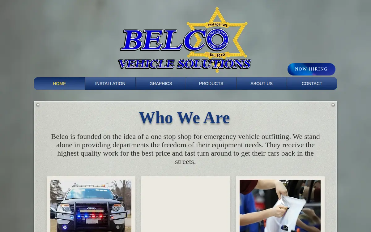 Homepage of Belco Vehicle Solutions LLC