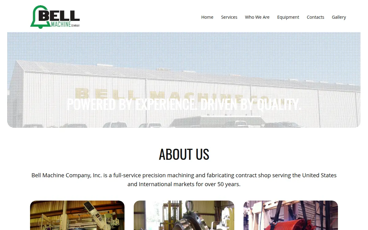 Homepage of Bell Machine CO INC