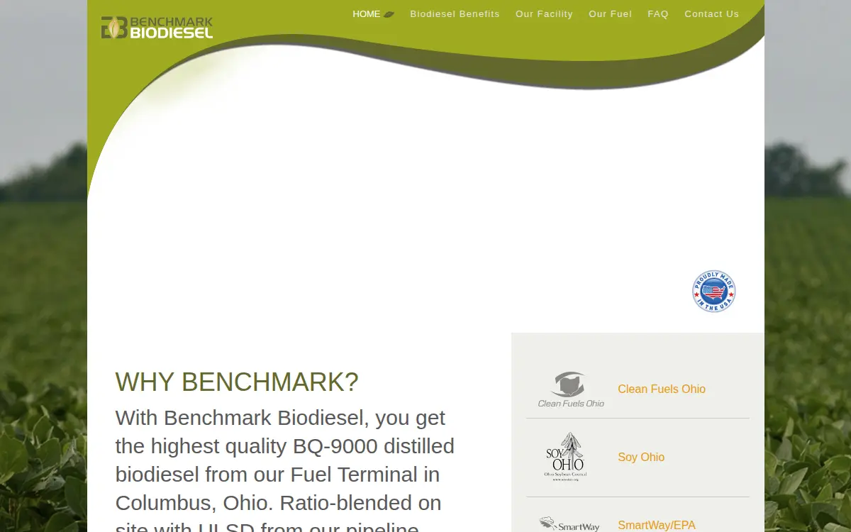 Homepage of Benchmark Biodiesel, INC.