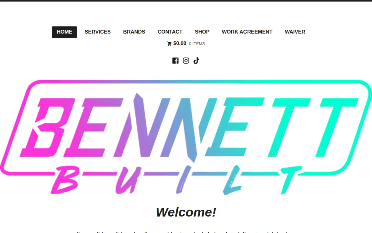 Homepage of Bennett Built LLC