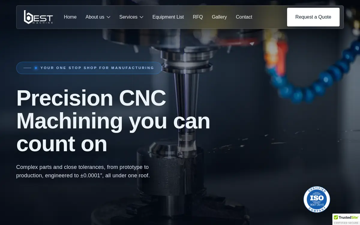 Homepage of Best Machine INC
